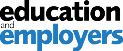 Logo for Education and Employers - core black and blue colours