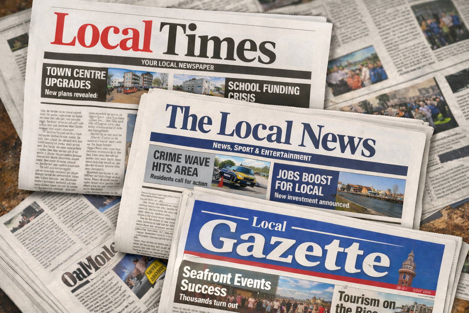 #selection of three local newspapers reflecting local media