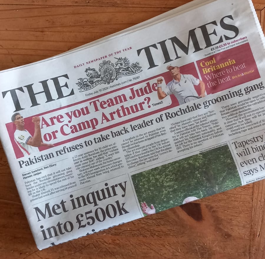 The Times Newspaper front cover - inside is an article about Education and Employers research into work experience.
